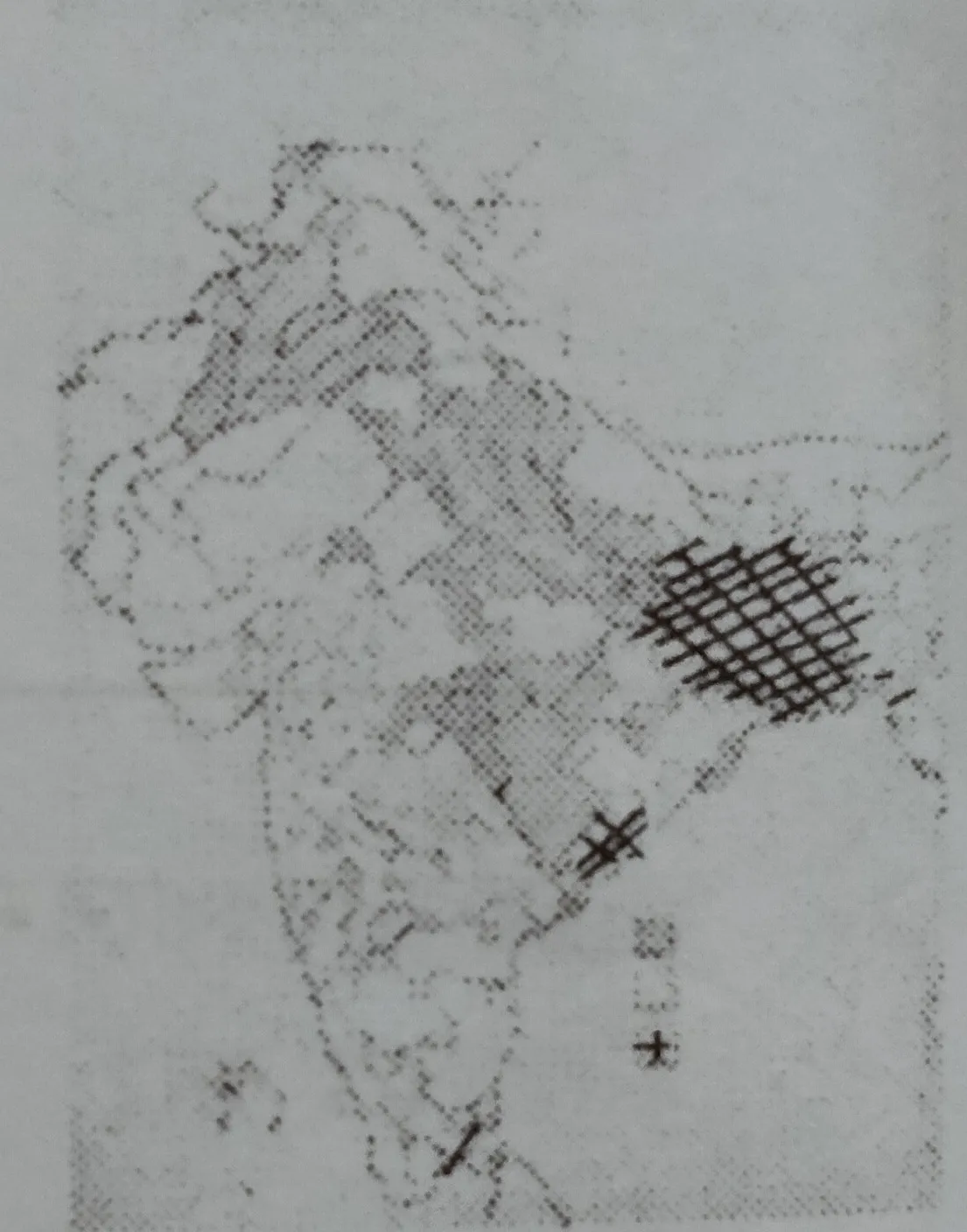 মানচিত্রটি ঔপনিবেশিক ভারতে ভূমি-রাজস্ব বন্দোবস্তের অন্তর্ভুক্ত অঞ্চলগুলিকে দেখাচ্ছে। মানচিত্রে চিহ্নিত //// অঞ্চলে কোন ভূমি-রাজস্ব বন্দোবস্ত প্রবর্তিত হয়েছিল?