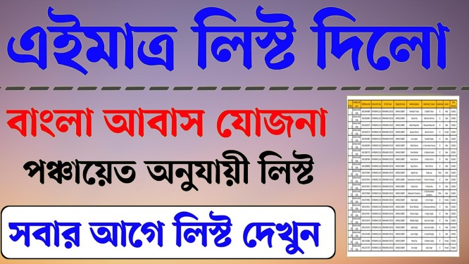 বাংলা আবাস যোজনা প্রকল্প: ফাইনাল লিস্ট প্রকাশিত হল