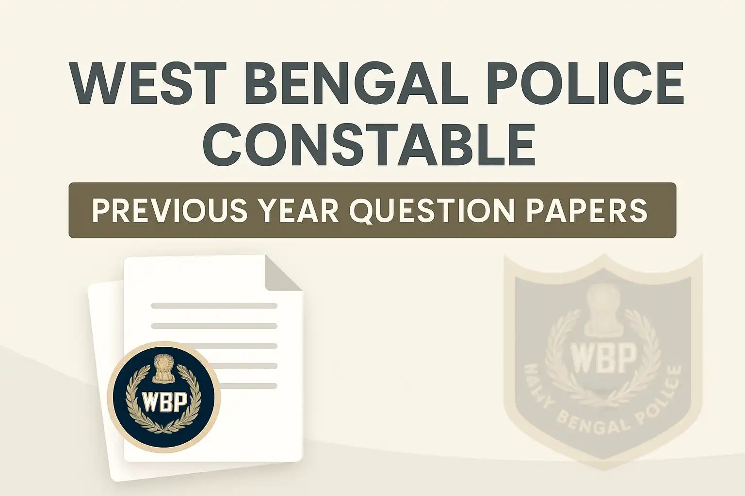 WB Police Constable Previous Year Question Papers