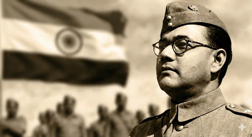 আজাদ হিন্দ ফৌজের ইউনিফর্মে নেতাজি সুভাষচন্দ্র বসু।