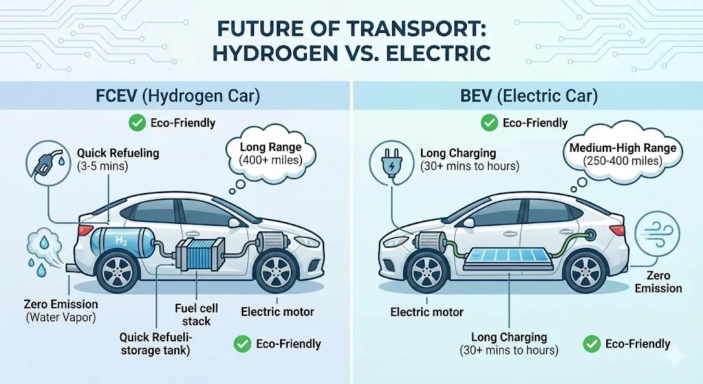Hydrogen Cars vs Electric Cars (Hydrogen vs Electric – কোনটি ভবিষ্যৎ?)