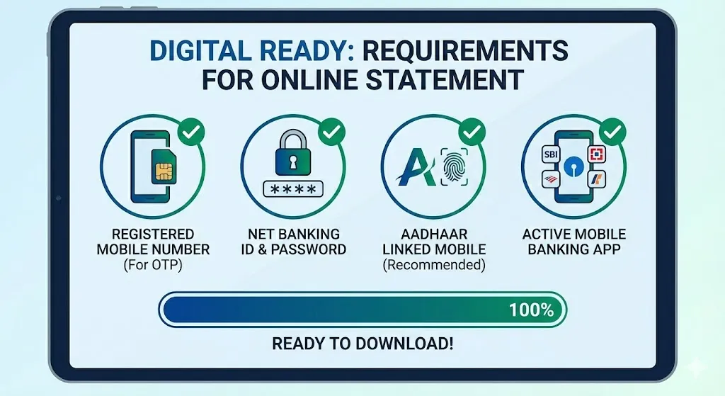 Requirements for Downloading Bank Statement Online"