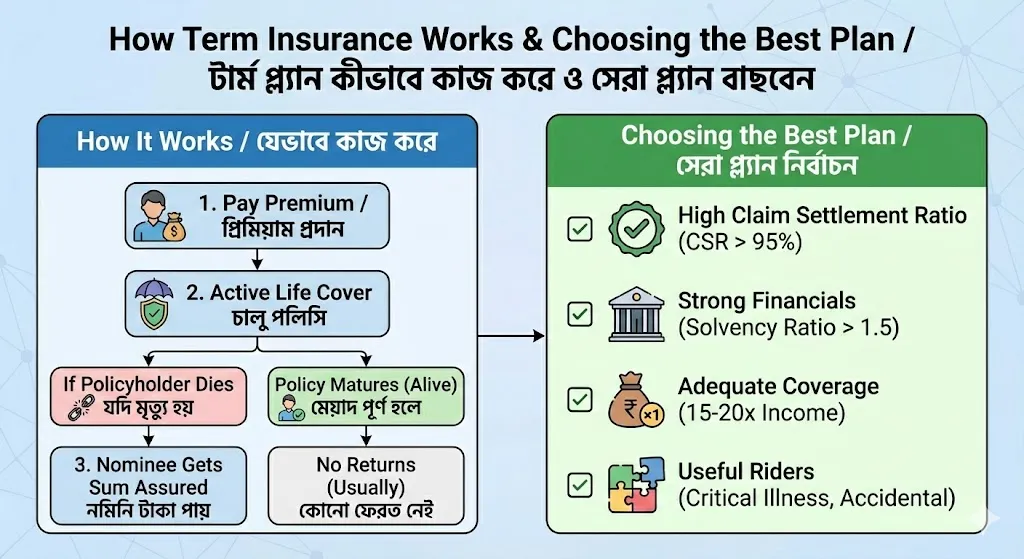 How to Choose the Best Term Insurance Plan? (কিভাবে সেরা Plan বেছে নেবেন?
