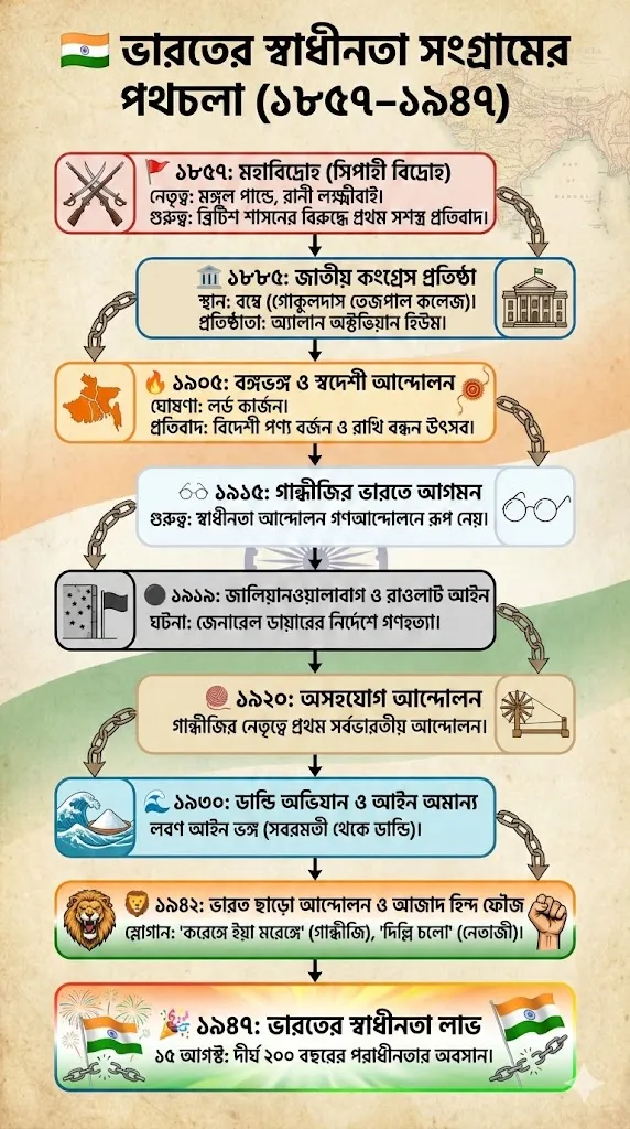 ভারতের স্বাধীনতা সংগ্রামের পূর্ণাঙ্গ প্রস্তুতি (১৮৫৭–১৯৪৭)