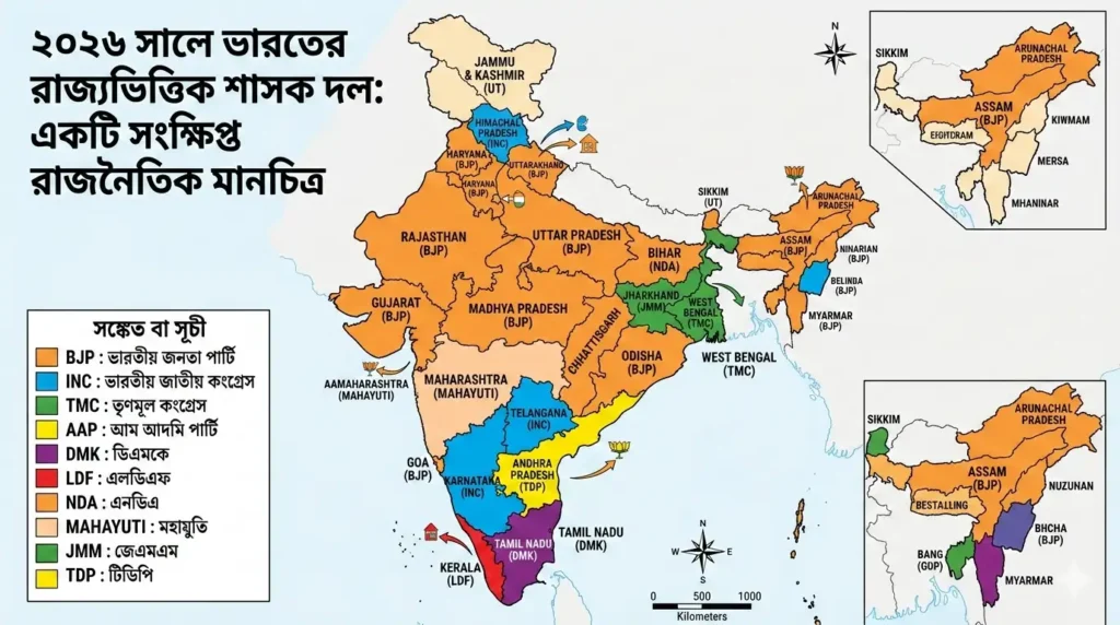 ভারতের কোন রাজ্যে কোন সরকার