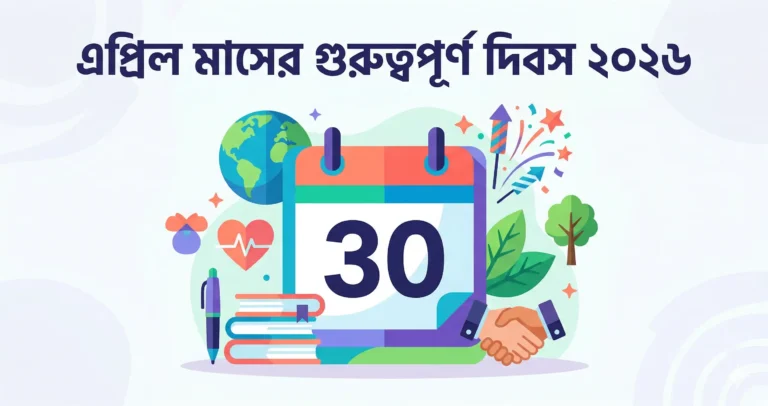 এপ্রিল মাসের গুরুত্বপূর্ণ দিবস PDF Download | Important Days in April 2026