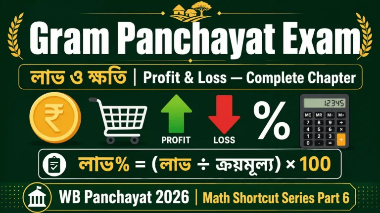 WB Gram Panchayat Exam লাভ ও ক্ষতি প্রশ্ন উত্তর