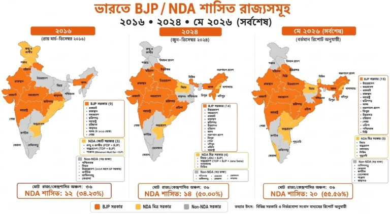 বিজেপি শাসিত রাজ্য কয়টি 2026: তার তালিকা দেখুন