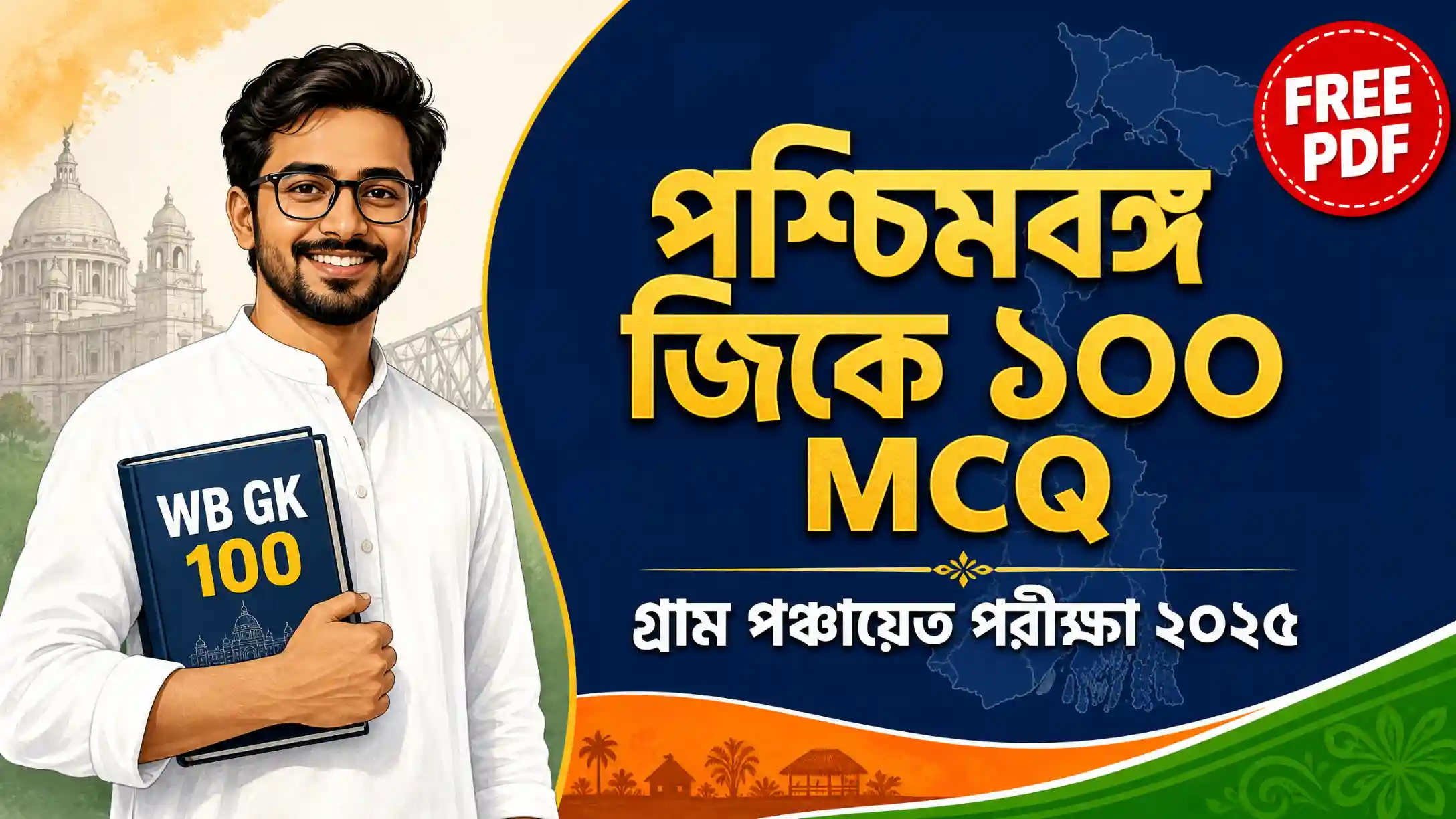পশ্চিমবঙ্গ জিকে ১০০ MCQ প্রশ্নোত্তর PDF | WB GK Important Questions In Bengali