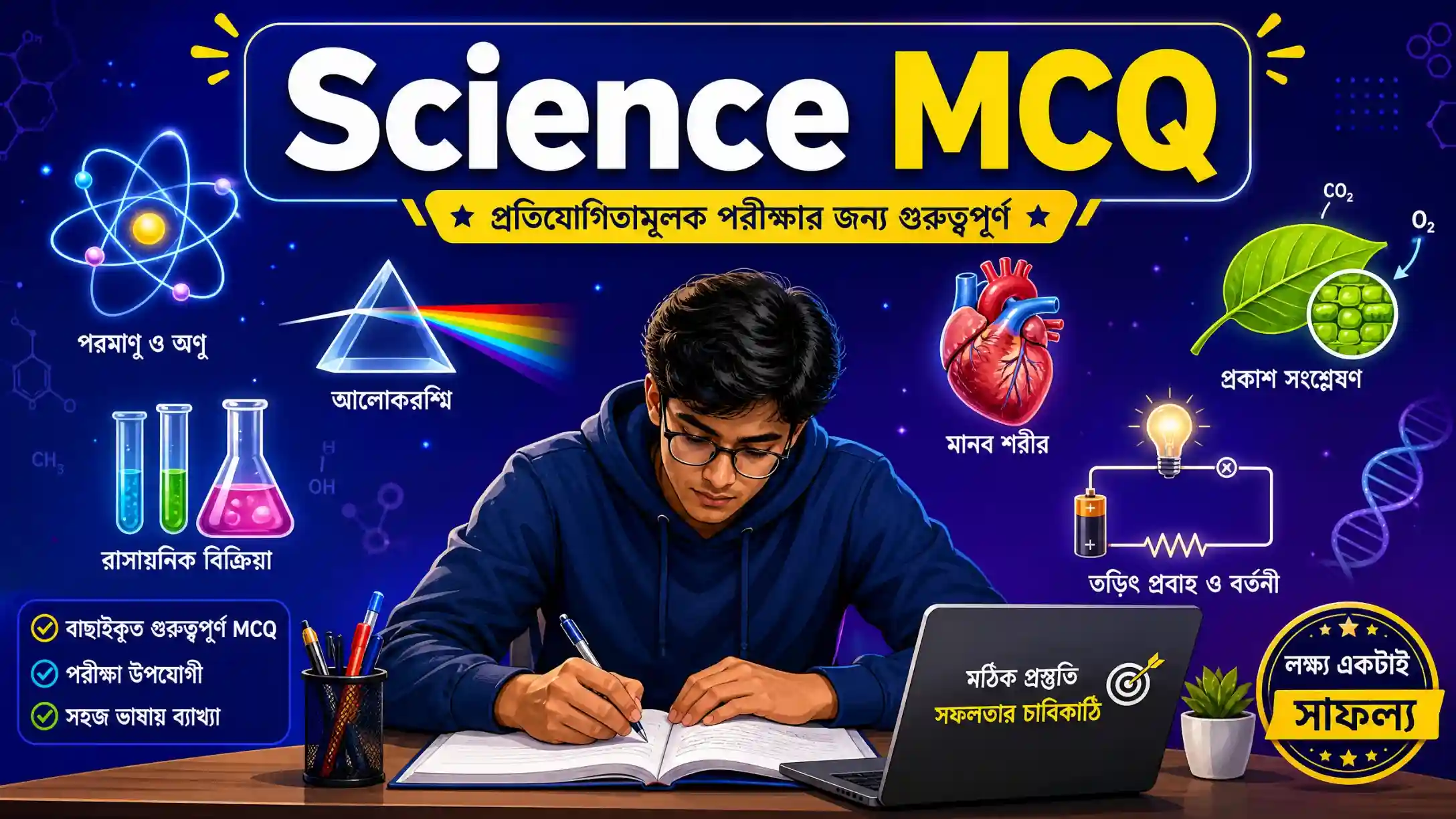 গ্রাম পঞ্চায়েত সাধারণ বিজ্ঞান MCQ | পদার্থবিদ্যা, রসায়ন ও জীববিজ্ঞান