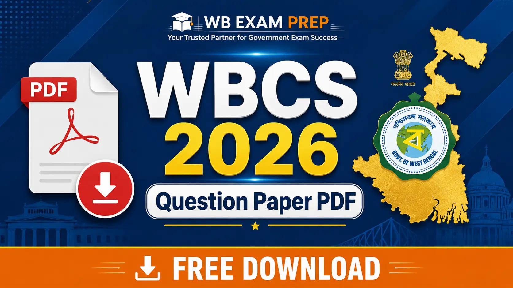 WBCS Preliminary Question Paper 2026 PDF ডাউনলোড করুন | অফিসিয়াল প্রশ্নপত্র