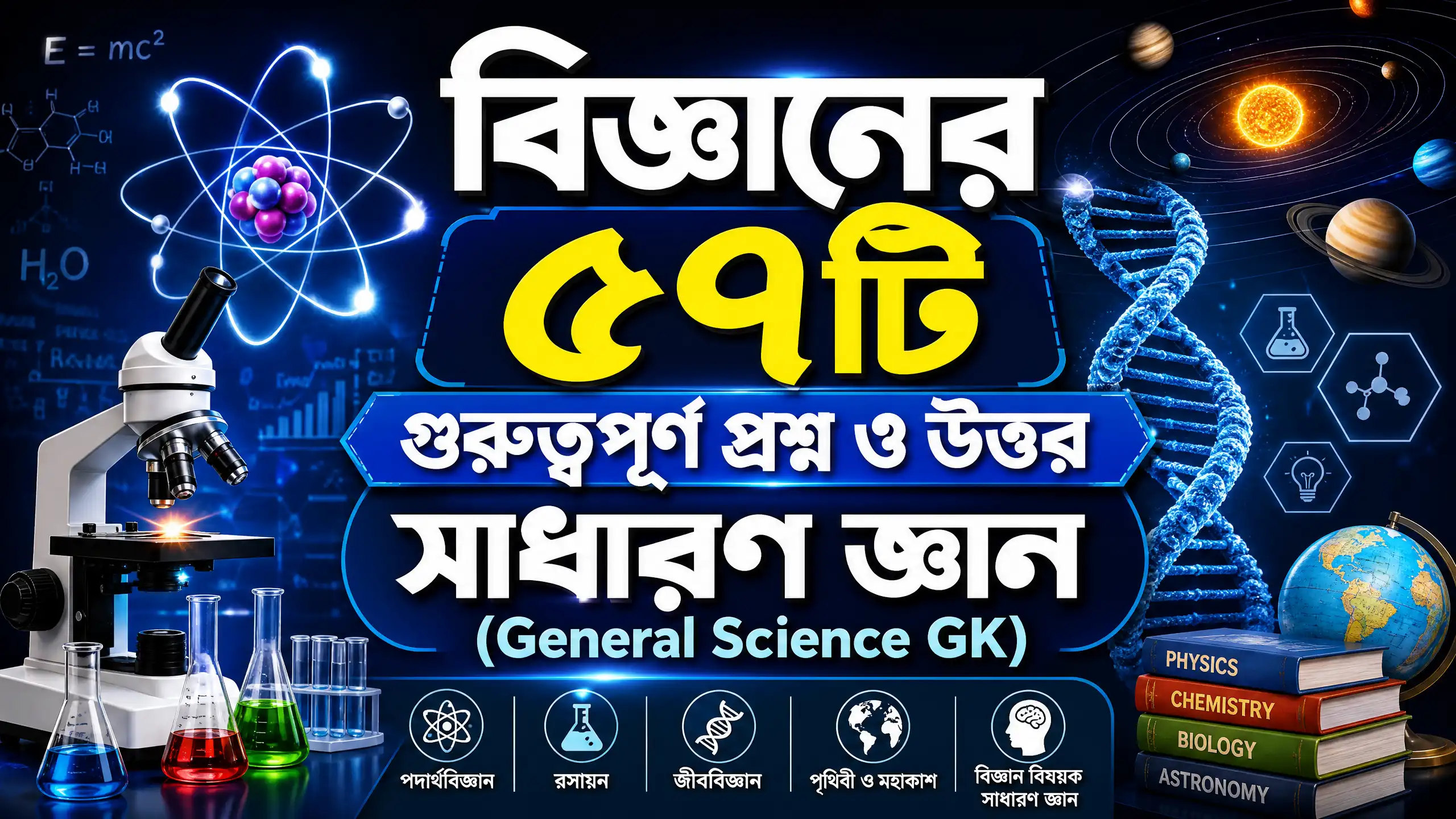 বিজ্ঞানের ৫৭টি গুরুত্বপূর্ণ প্রশ্ন ও উত্তর | সাধারণ জ্ঞান (General Science GK)