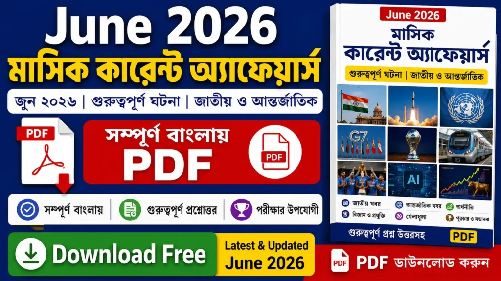 জুন ২০২৬ মাসিক কারেন্ট অ্যাফেয়ার্স PDF Download Free