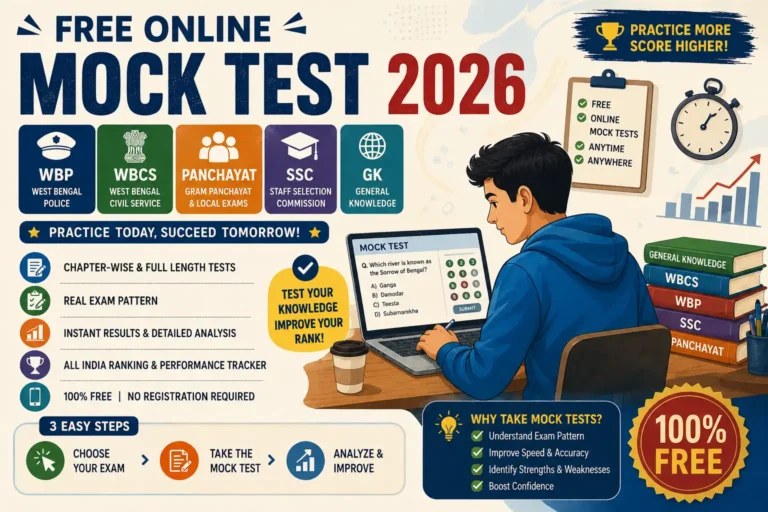 Free Online Mock Test 2026: GK, WBP, WBCS, Panchayat & SSC