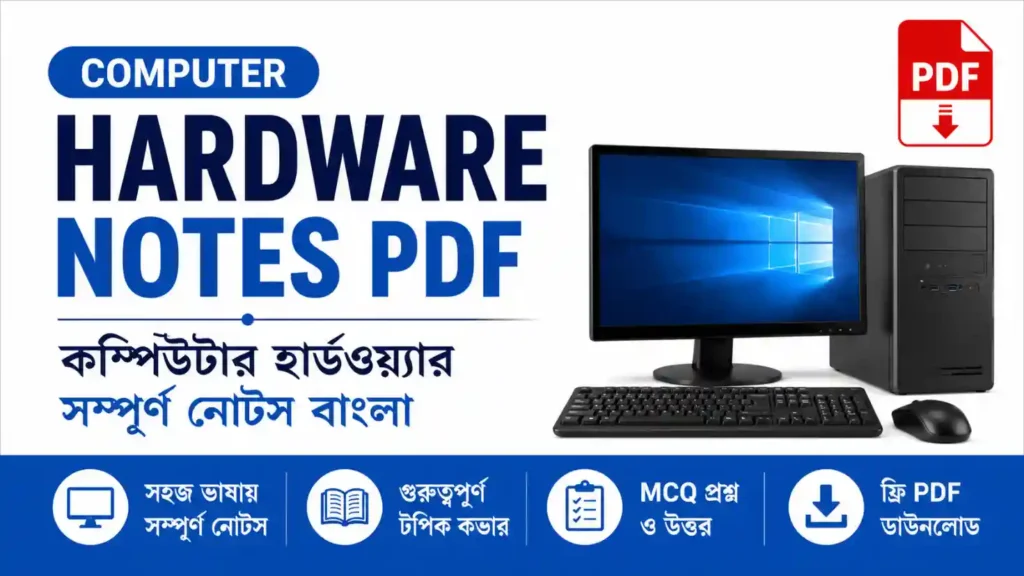Computer Hardware Notes PDF | কম্পিউটার হার্ডওয়্যার সম্পূর্ণ নোটস বাংলা ২০২৬ | WBCS PSC Gram Panchayat