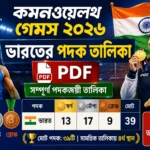 কমনওয়েলথ গেমস ২০২৬ ভারতের পদক তালিকা PDF | সম্পূর্ণ পদকজয়ী তালিকা CommonwealthGames 2026 India Medal List