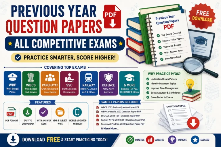 Previous Year Question Papers PDF: All Competitive Exams