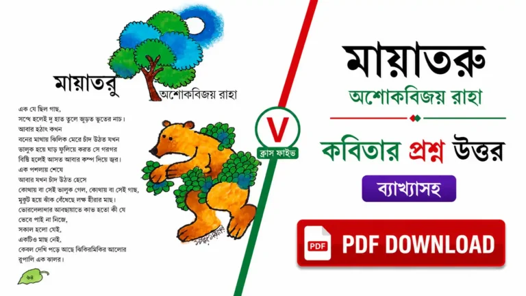 মায়াতরু কবিতার প্রশ্ন উত্তর
