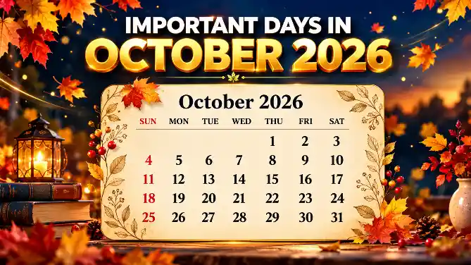 Important Days in October 2026: National and International Dates List